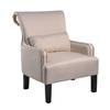 Container Furniture Direct Bevin Collection Contemporary Fabric Upholstered Nail Head Trim Living Room Accent Arm Chair, Beige view 1