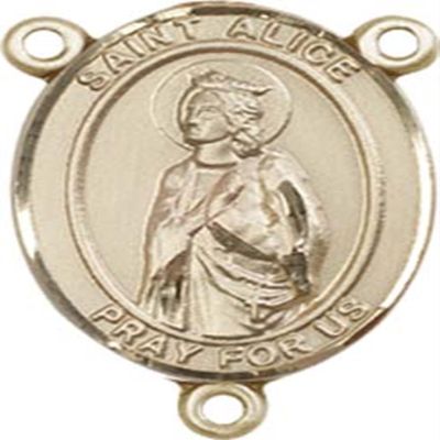 14K Gold Filled Saint Alice Rosary Centerpiece Medal, 3/4 Inch