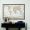 Craig Frames Wayfarer, Executive World Push Pin Travel Map, Rustic Gray Frame and Pins, 24 by 36-Inch view 2