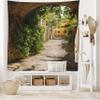 Ambesonne Medieval Tapestry, Streets of Tuscany Old Mediterranean Middle Age Town European High Culture Italy, Wide Wall Hanging for Bedroom Living Room Dorm, 80" X 60", Green Sand view 2