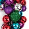 SilksAreForever 24" Artificial Mixed Plastic Ball Square-Shaped Wreath -Purple/Pink/Silver view 2