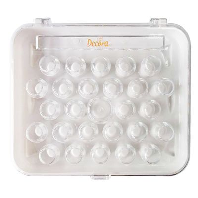 DECORA 26 Nozzles and 2 Coupler Plastic Organizer Box 175X150X25 Mm, Stainless Steel Silver, 17 x 15 x 2.5 cm