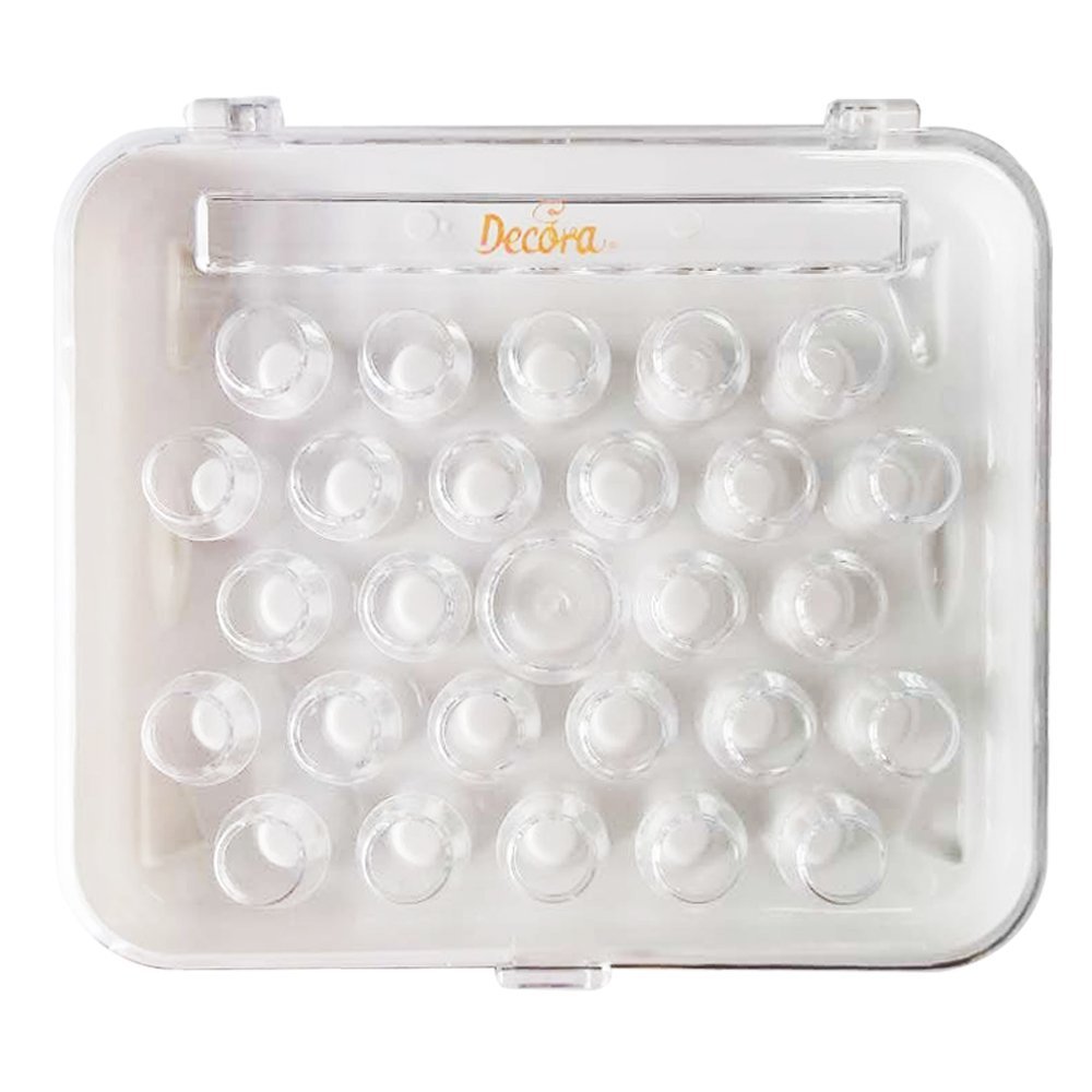 DECORA 26 Nozzles and 2 Coupler Plastic Organizer Box 175X150X25 Mm, Stainless Steel Silver, 17 x 15 x 2.5 cm