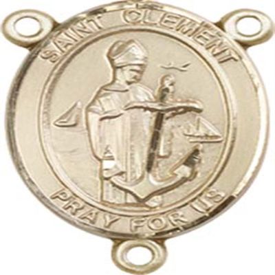 14K Gold Filled Saint Clement Rosary Centerpiece Medal, 3/4 Inch