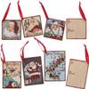 Primitives by Kathy Vintage Christmas Wood Gifts Tags, Set of 6, Retro Santa, 6 Piece view 4