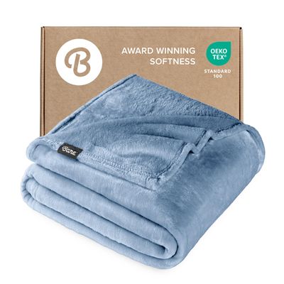 Bare Home Fleece Blanket - King Size - Ultra-Soft Lightweight for Bed, Sofa, and Couch - Luxury Microplush - Cozy Warm Blanket (King, Coronet Blue)