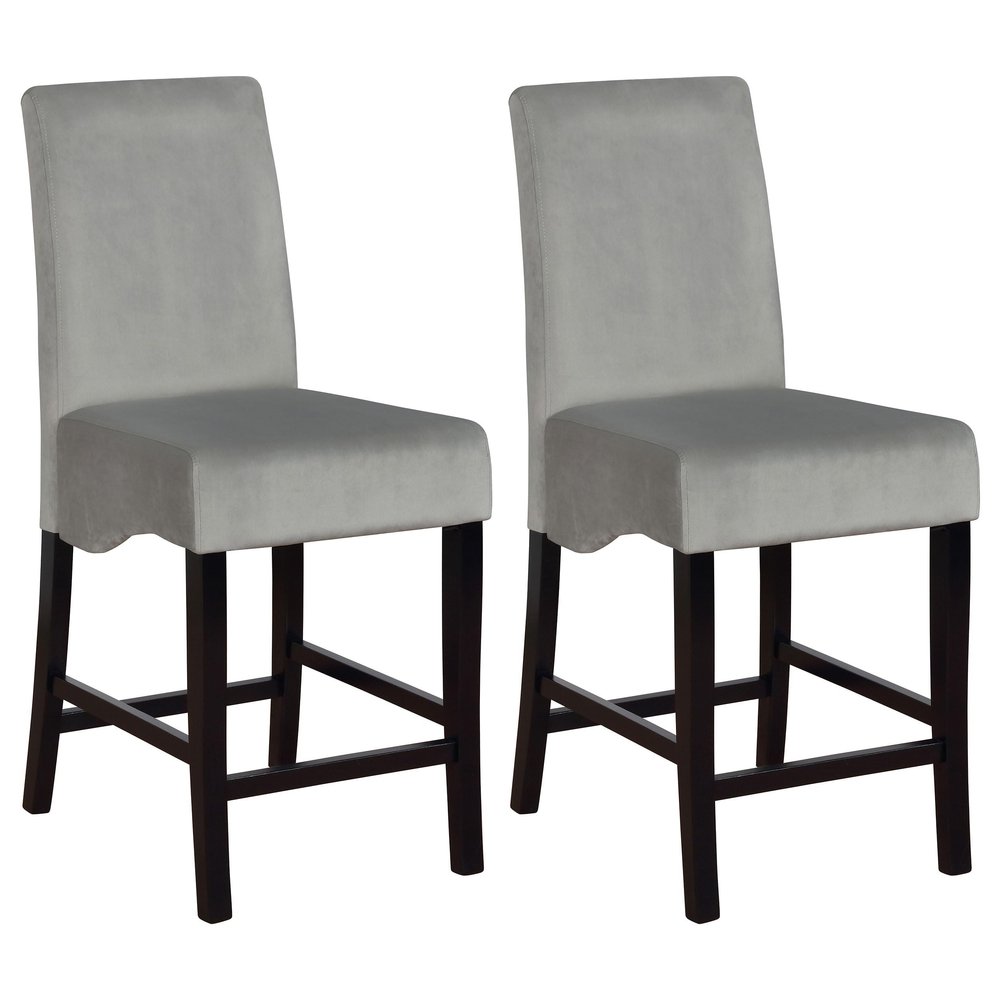 BOWERY HILL Contemporary 25" Counter Stool in Gray and Black (Set of 2)