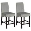 BOWERY HILL Contemporary 25" Counter Stool in Gray and Black (Set of 2) view 1