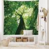 Ambesonne Forest Tapestry, Tall Old Tree View Sun Rays Top Branches Leaves Nature Picture, Wide Wall Hanging for Bedroom Living Room Dorm, 60" X 40", Green Pale Green Brown view 2