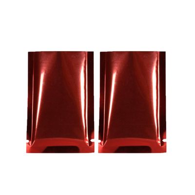 100PCS Red Metallic Foil Mylar Open Top Bags 8x12cm (3.1x4.7")