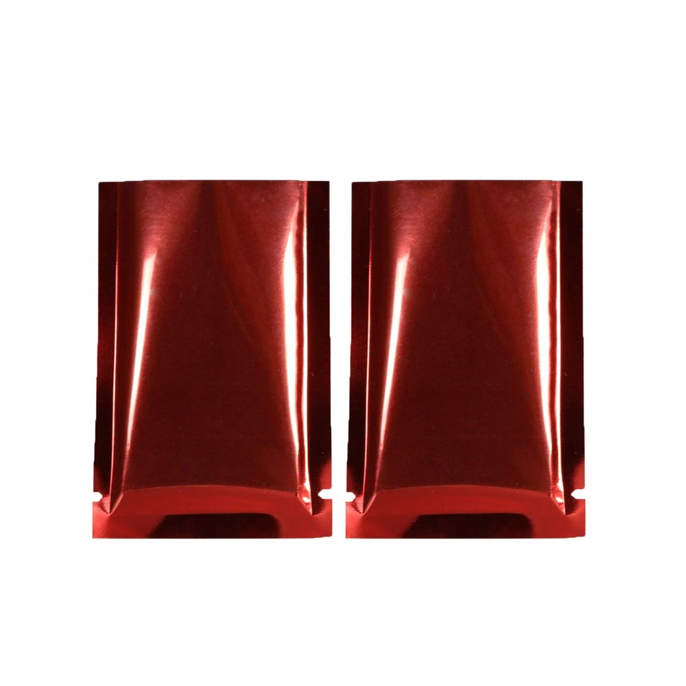 100PCS Red Metallic Foil Mylar Open Top Bags 8x12cm (3.1x4.7")