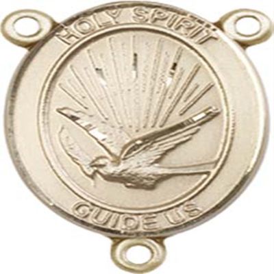 14K Gold Filled Holy Spirit Rosary Centerpiece Medal, 3/4 Inch