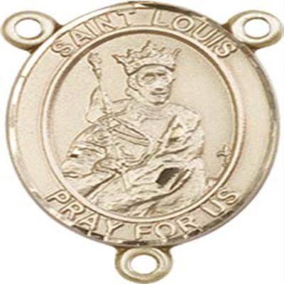 14K Gold Filled Saint Louis Rosary Centerpiece Medal, 3/4 Inch