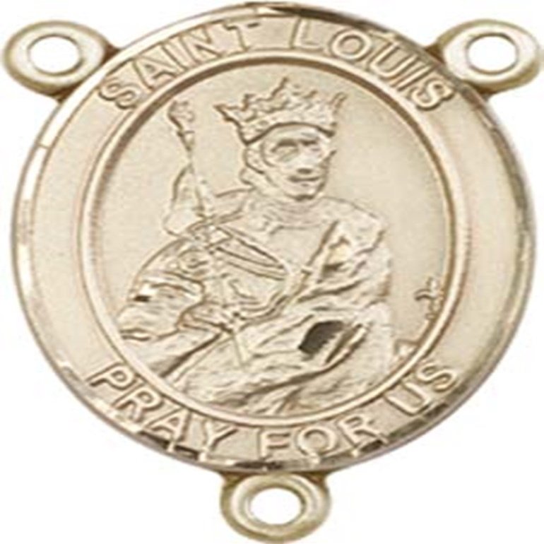 14K Gold Filled Saint Louis Rosary Centerpiece Medal, 3/4 Inch