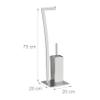 Relaxdays WIMEDO Toilet Brush and Holder, Size: 71 x 20 x 20 cm Toilet Paper Holder in Stainless Steel, Standing, Silver view 4