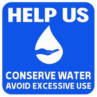 All Quality Help US Conserve Water Wall Door Sign - Blue (Medium)