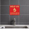 All Quality Help US Conserve Water Wall Door Sign - Blue (Medium) view 3