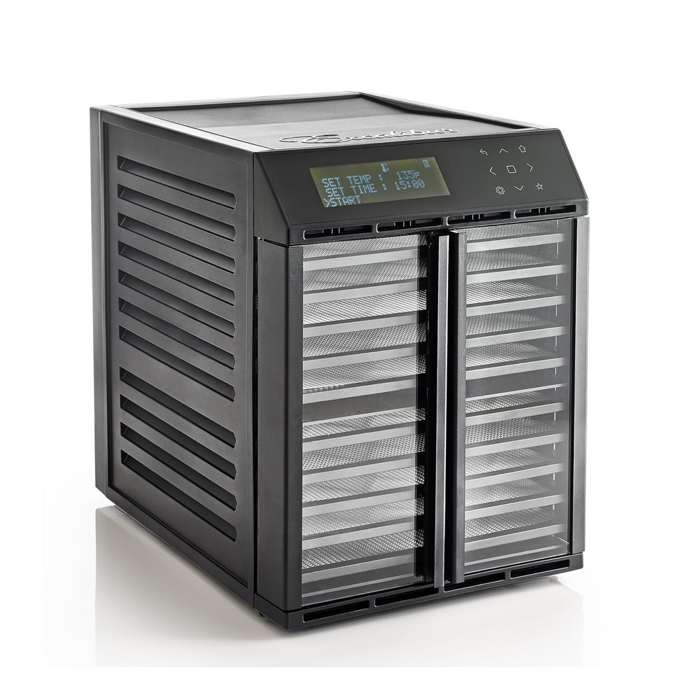 Excalibur RES10 10-Tray Electric Food Dehydrator with Smart Digital Controller Features Two Drying Zones with Adjustable Time and Temperatures Program and Save 30 Recipes Made in USA, 10-Tray, Black