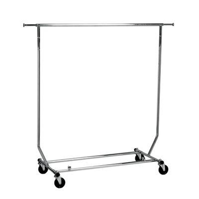 Commercial Grade Single Rail Rolling Salesman's Collapsible Garment Sales Rack