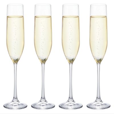 ADERIA 8617 IPT Plaisile Flute Champagne Glasses, Clear, 6.9 fl oz (170 ml), Set of 4, Made in Japan, Dishwasher Safe, Break-Resistant, Wine, Cocktail, Sparkling, Stylish, Brandy, Champagne, White