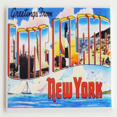 Greetings from Long Island New York Fridge Magnet (2.5 x 3.5 inches)