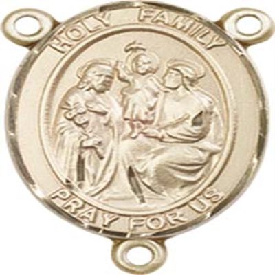 14K Gold Filled Holy Family Rosary Centerpiece Medal, 3/4 Inch