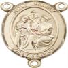 14K Gold Filled Holy Family Rosary Centerpiece Medal, 3/4 Inch view 1