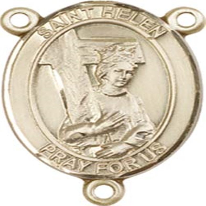 14K Gold Filled Saint Helen Rosary Centerpiece Medal, 3/4 Inch