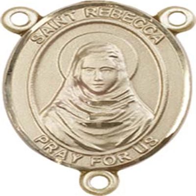 14K Gold Filled Saint Rebecca Rosary Centerpiece Medal, 3/4 Inch