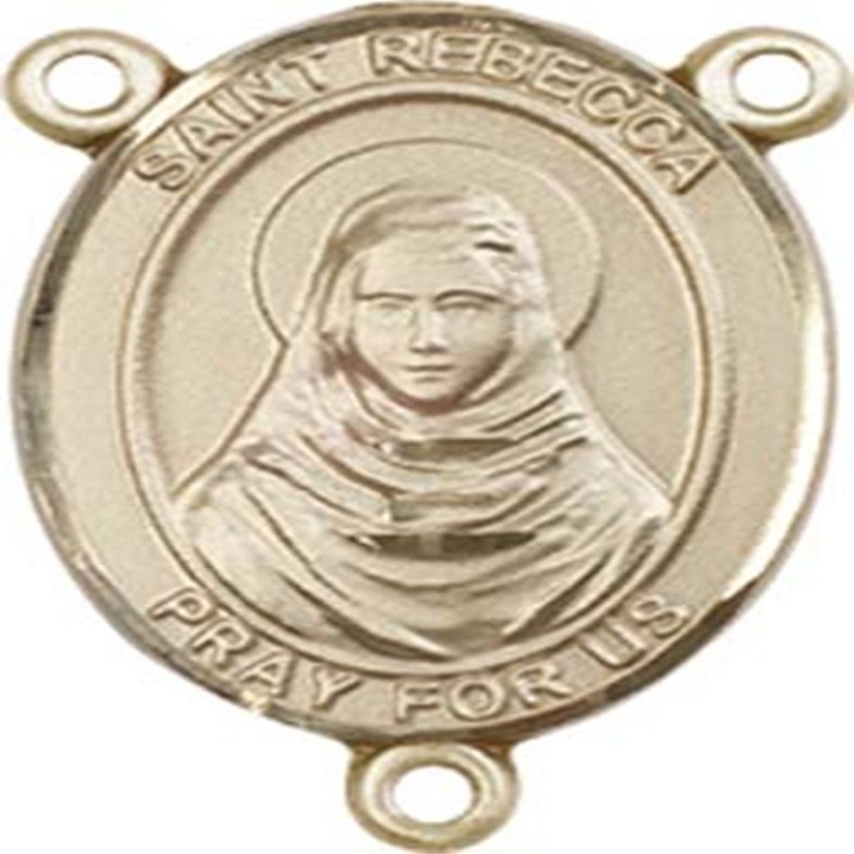 14K Gold Filled Saint Rebecca Rosary Centerpiece Medal, 3/4 Inch
