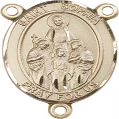 14K Gold Filled Saint Sophia Rosary Centerpiece Medal, 3/4 Inch