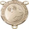 14K Gold Filled Footprints with Cross Rosary Centerpiece Medal, 3/4 Inch view 1