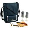 Picnic at Ascot - Wine Carrier Deluxe with Glass Wine Glasses and Accessories for Two, Navy/White view 2