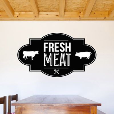 BBQ Wall Decals Stickers ID013, Black, 15 Inches