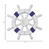 Hampton Nautical SW-12-101-shell Rustic White Decorative Dark Blue Rope and Shell 12"-Wooden Ships Wheel view 2