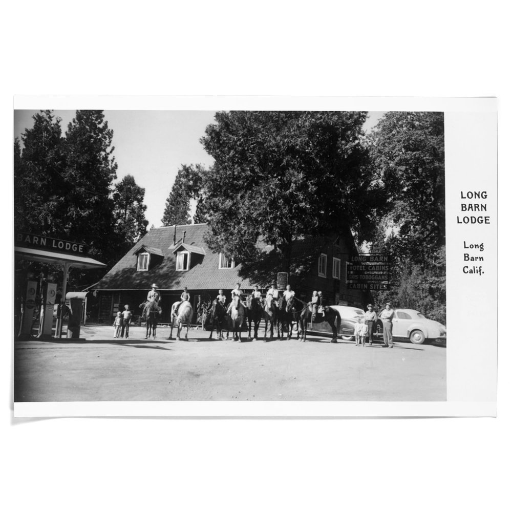 Lantern Press 36x54 Inch Giclee Art Print Wall Decor, Long Barn, California, Exterior View of the Long Barn Lodge