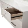 Alpine Furniture Flynn Mid Century Modern 7 Drawer Dresser, 56" W x 19" D x 36.5" H, White view 4