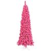 Vickerman 6.5' Flocked Pink Fir Artificial Christmas Tree, Pink Dura-lit LED Lights- Snow Covered Faux Pink Tree - Seasonal Indoor Home Decor view 1