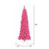 Vickerman 6.5' Flocked Pink Fir Artificial Christmas Tree, Pink Dura-lit LED Lights- Snow Covered Faux Pink Tree - Seasonal Indoor Home Decor view 2