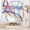 Ambesonne Saying Tapestry, I Have a Dream Famous Words by MLK Black History Month American Artwork, Wide Wall Hanging for Bedroom Living Room Dorm, 60" X 40", Red Blue view 2