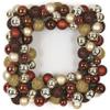 SilksAreForever 24" Artificial Mixed Plastic Ball Square-Shaped Wreath -Gold/Brown view 1