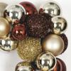 SilksAreForever 24" Artificial Mixed Plastic Ball Square-Shaped Wreath -Gold/Brown view 2