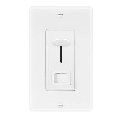 Maxxima LED Dimmer Electrical Light Switch - 3-Way/Single Pole Use, 600 Watt Max, LED and Incandescent Compatible for Dimmable Home Lighting Needs, Wall Plate Cover Included - White