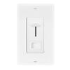 Maxxima LED Dimmer Electrical Light Switch - 3-Way/Single Pole Use, 600 Watt Max, LED and Incandescent Compatible for Dimmable Home Lighting Needs, Wall Plate Cover Included - White view 1