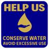 All Quality Help Us Conserve Water Wall Door Sign - Blue/Gold (Medium) view 1