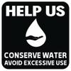 All Quality Help Us Conserve Water Wall Door Sign - Black (Medium) view 1