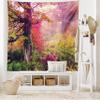 Ambesonne Forest Tapestry, Majestic Landscape Autumn Trees in Woodland Natural Garden in Ukraine, Wide Wall Hanging for Bedroom Living Room Dorm, 80" X 60", Red Green Brown view 2