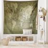 Ambesonne Antique Tapestry, Old World Map Texture Nostalgic Plan Atlas Trace of Life, Wide Wall Hanging for Bedroom Living Room Dorm, 60" X 40", Khaki Beige view 2