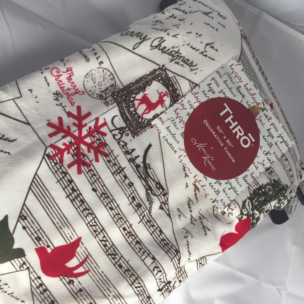 Thro by Marlo Lorenz Christmas Postcards Plush Sherpa Holiday Throw Blanket
