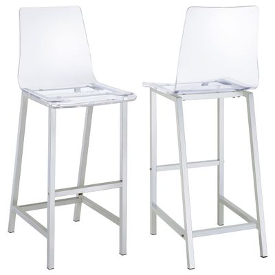 BOWERY HILL 30" Acrylic Bar Stool in Clear (Set of 2)